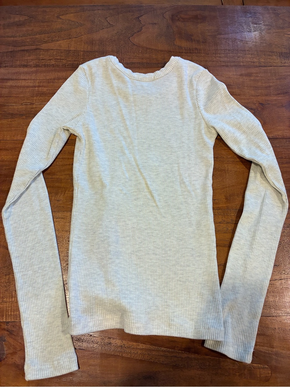 Agolde Like New Women's Maya Scoop Neck Rib Long Sleeve Oatmeal XS - Picture 3 of 7